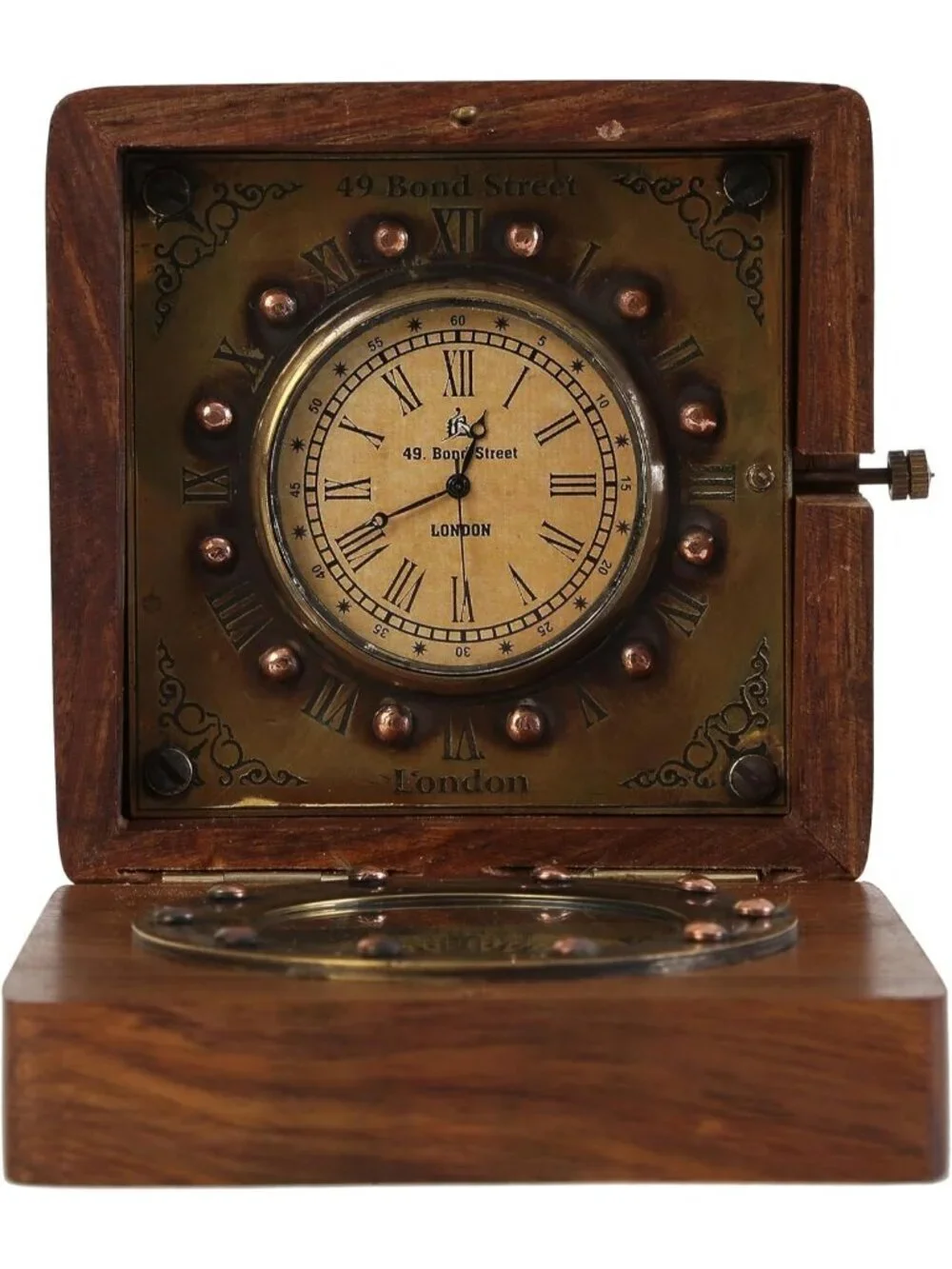 Men's Brown Analog Handmade Brass Sundial Authentic Vintage Maritime Compass